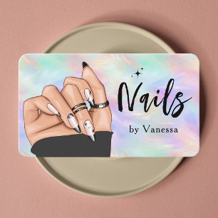 Affärskortet Iridescent Opal Nail Artist Snyggt Visitkort