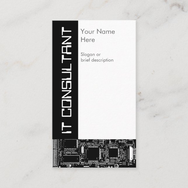 Affärskortet IT Consultant i kretsen B & W 2 Visitkort (Framsida)