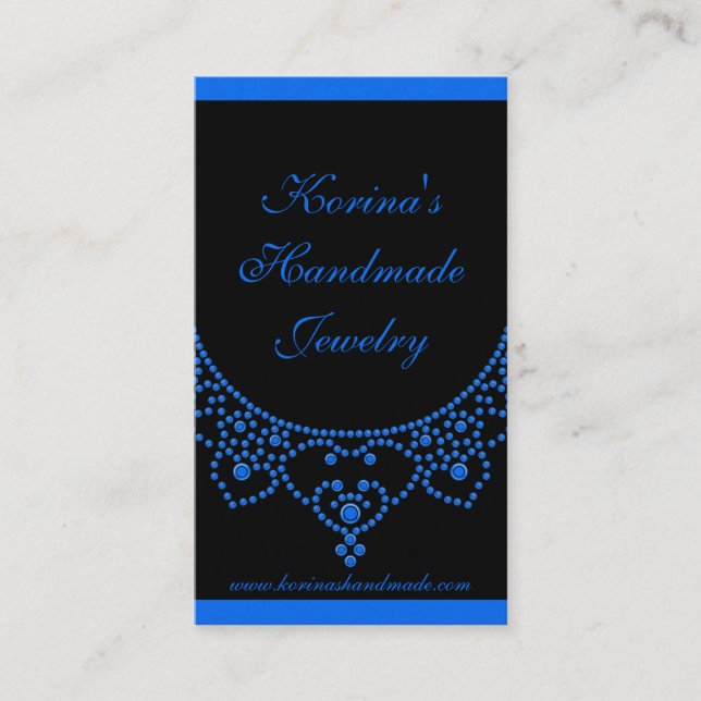 Affärskortet Jueled Glam, Sapphire Blue Visitkort (Framsida)
