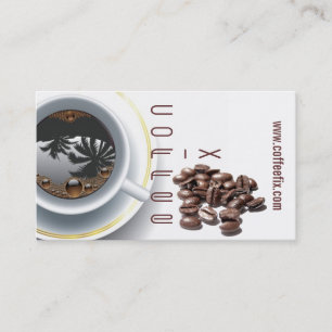 affärskortet kaffe kopp och bönor visitkort