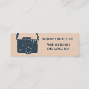 Affärskortet Kamera Retro Film Blue & Peach Mini Visitkort