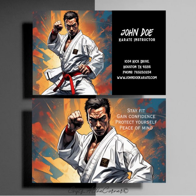 Affärskortet Karate Instructor Visitkort (Skapare uppladdad)
