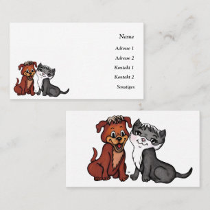 Affärskortet kattunge och marionett visitkort