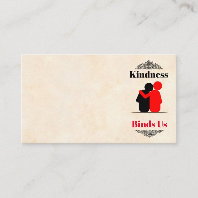Affärskortet Kindness binds med USA Visitkort (Framsida)