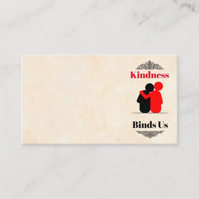 Affärskortet Kindness binds med USA Visitkort (Framsida)
