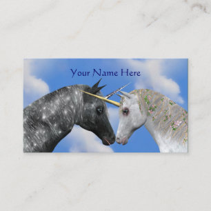 Affärskortet Kissing Unicorns Fantasy Horse Visitkort