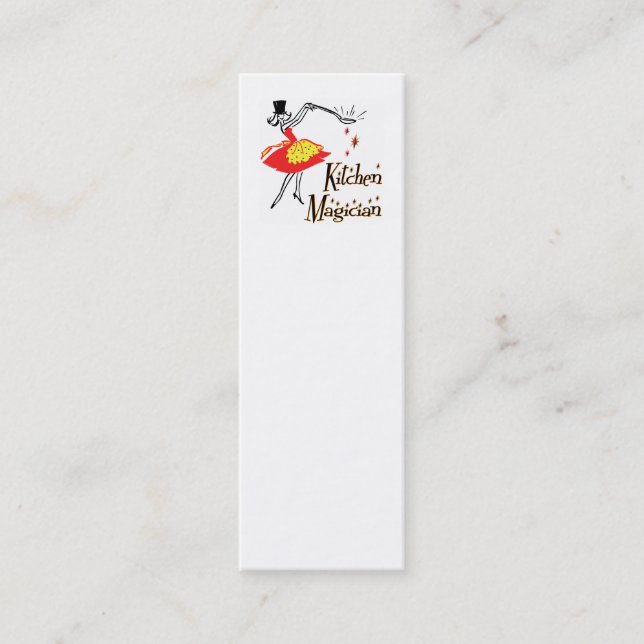 Affärskortet Kitchen Magician Retro Mini Bookmark Visitkort (Framsida)