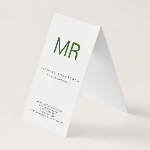 Affärskortet knubbig Modern Monogram White Grönt Visitkort