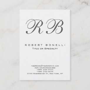 Affärskortet knubbig Modern Monogram White Visitkort