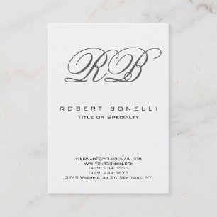 Affärskortet knubbig Modern Monogram White Visitkort
