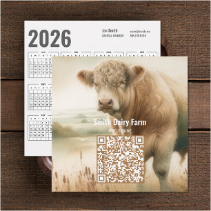 Affärskortet Kod QR 2026 Kalender Kort