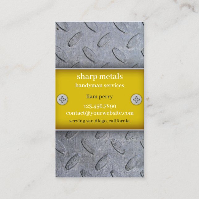 Affärskortet Konstruktioner, Handyman Visitkort (Framsida)