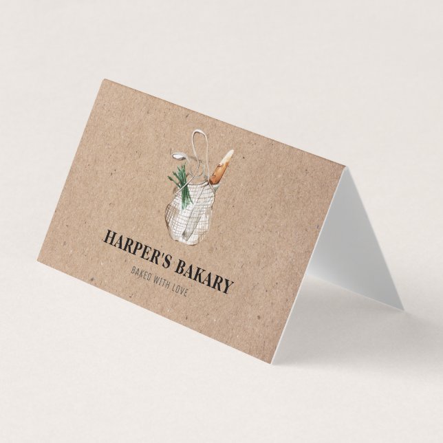 Affärskortet Kraft Fresh Bakery Professionell Logo Visitkort (Framsida)