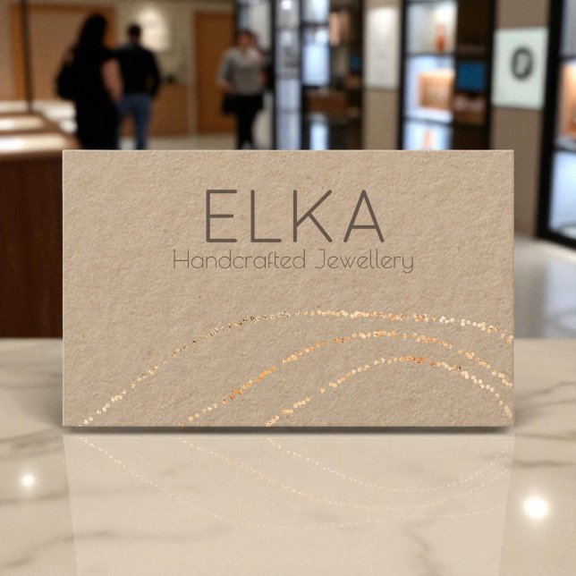 Affärskortet Kraft Guld Dots Designer Visitkort (Skapare uppladdad)