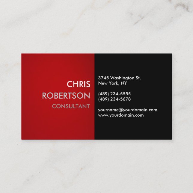 Affärskortet kreativ Red Black Attractive Visitkort (Framsida)