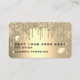 Affärskortet Kredit Card Stil Guld Glitter Drives Visitkort