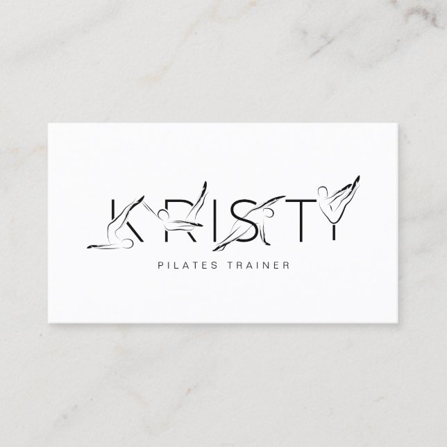AFFÄRSKORTET KRISTY Namn Pilates Instructor Visitkort (Framsida)