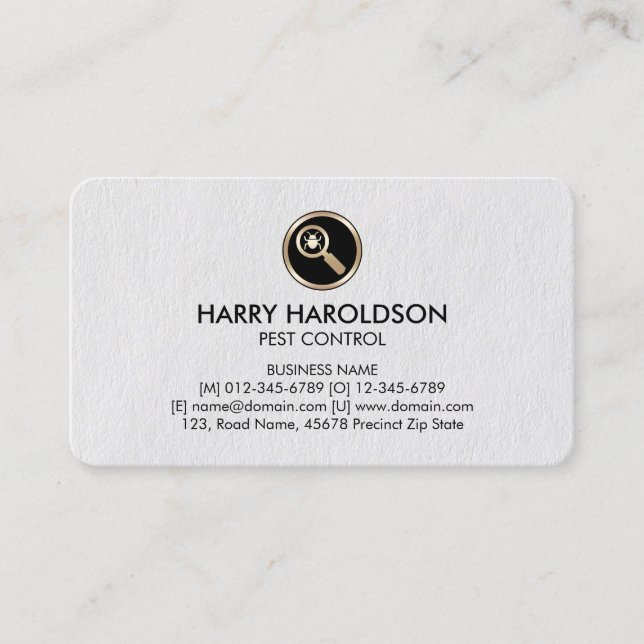 Affärskortet kryp Glass Icon Premium Pest Control Visitkort (Framsida)