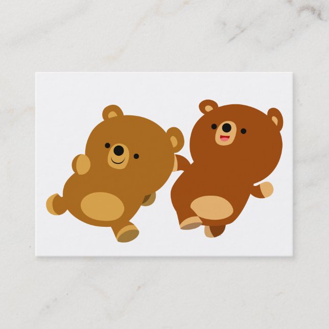 Affärskortet Kute Facetious Tecknad Bears Visitkort (Framsida)