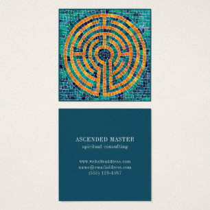 AFFÄRSKORTET LABYRINTH II Square - Grönt Fyrkantigt Visitkort