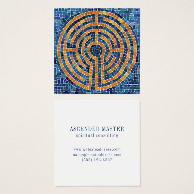 AFFÄRSKORTET LABYRINTH IV Square Fyrkantigt Visitkort (Framsida & baksida)