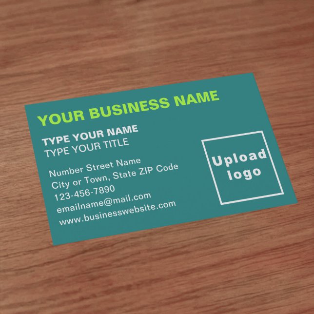 Affärskortet lämnat justerad Grönt för textrediger Visitkort (Front of the business card)