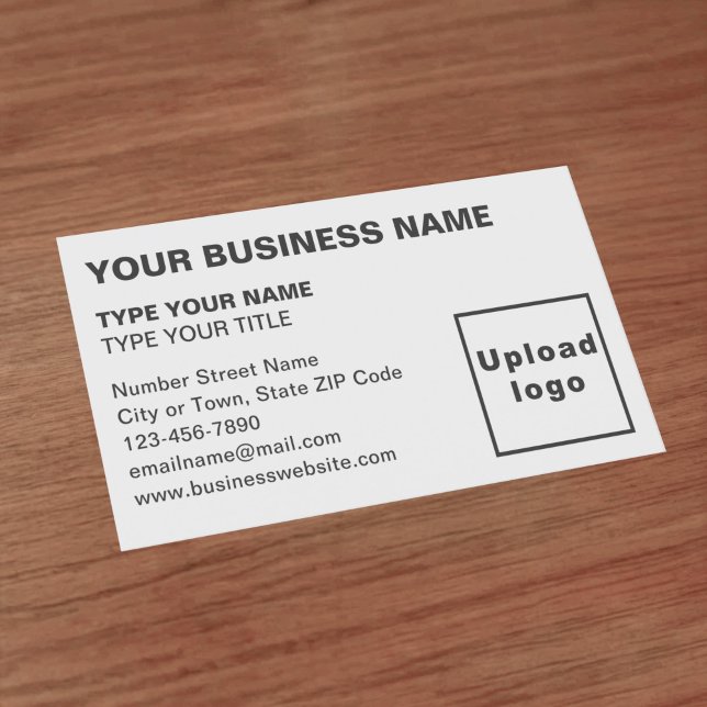 Affärskortet lämnat justerad vit text visitkort (Front of the business card)