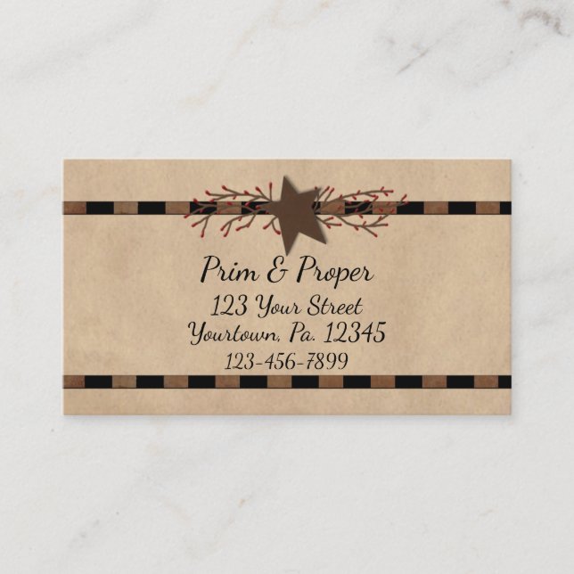 Affärskortet Land Star och Pip Berries Visitkort (Framsida)