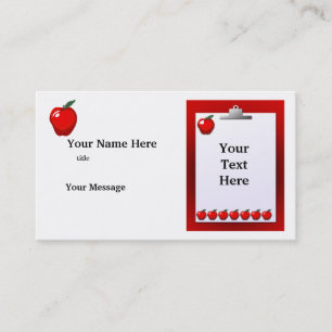 Affärskortet Lärare apples Clipboard Visitkort