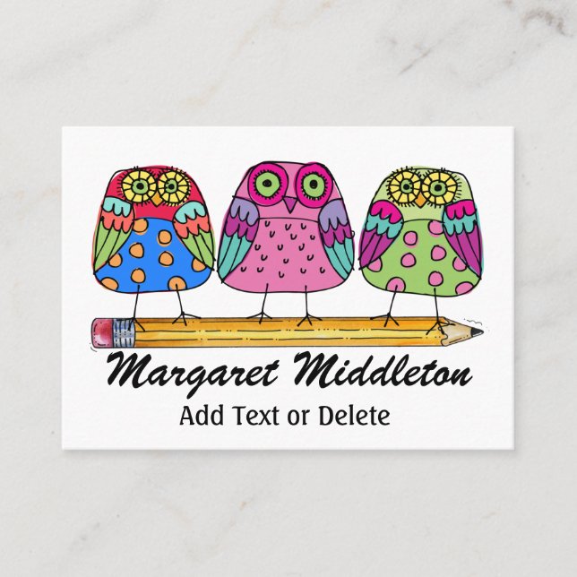 Affärskortet Lärare/Utbildning efter SRF Visitkort (Framsida)