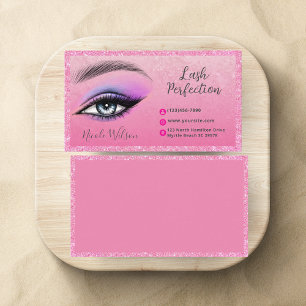 Affärskortet Lash Brows Beauty Makeup Glitter Visitkort