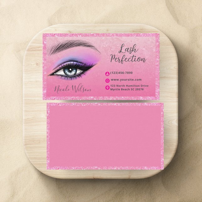 Affärskortet Lash Brows Beauty Makeup Glitter Visitkort (Skapare uppladdad)