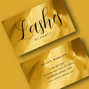 Affärskortet Lash Typography Guld penseldrag Visitkort