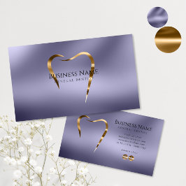 Affärskortet Lavender & Guld Dentist Visitkort