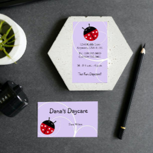 Affärskortet Lavender Ladybug Daycare Visitkort