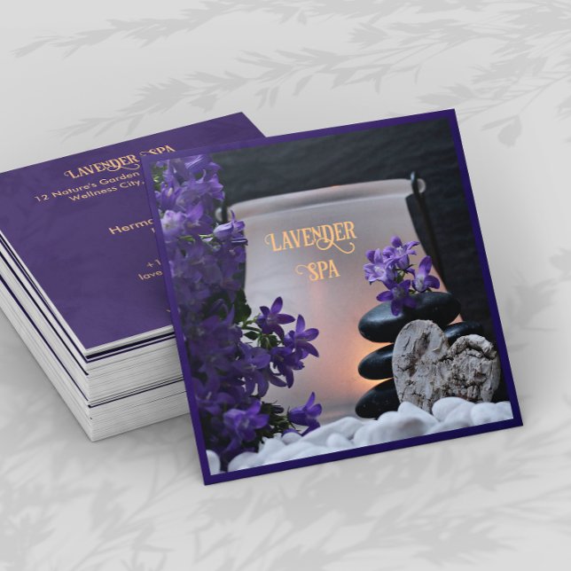 Affärskortet Lavender Spa Square Fyrkantigt Visitkort (Skapare uppladdad)