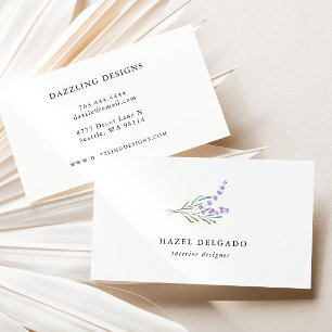 Affärskortet Lavender Watercolor Blommigt Visitkort