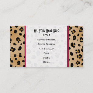Affärskortet Leopard Print Teacher Mode Visitkort