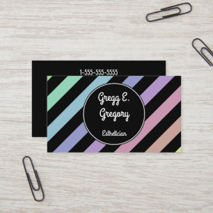 Affärskortet Light Pastel Stripe Esthetician Visitkort