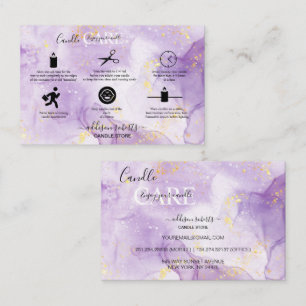 Affärskortet lila Aesthetic Candle Care Square Visitkort