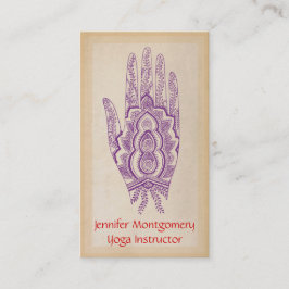 Affärskortet lila Henna Hand Yoga Instructor  Visitkort
