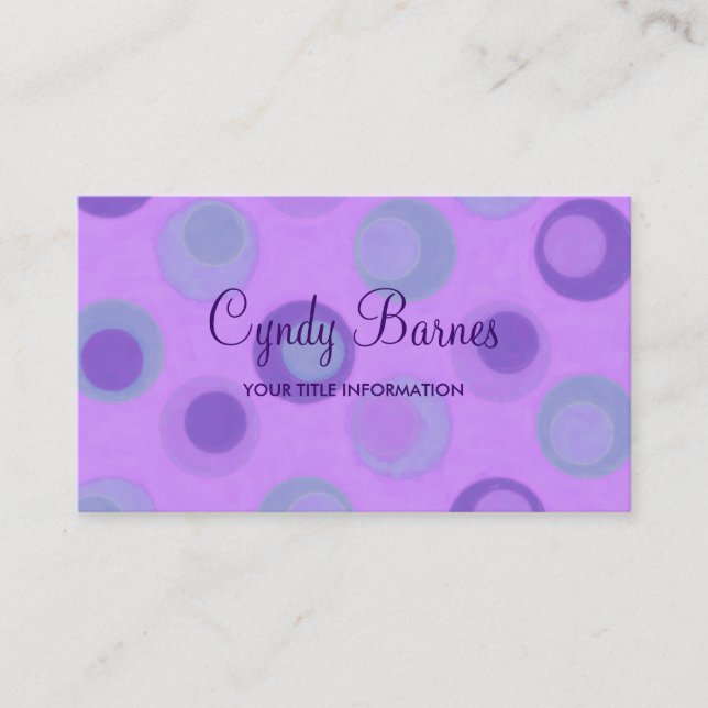 Affärskortet lila Teal Dots Visitkort (Framsida)