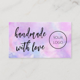 Affärskortet lila vattenfärgsfärgad cute visitkort