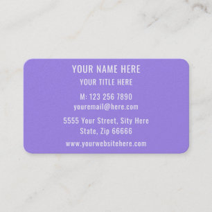 Affärskortet lila Violet Din text Namn Info Visitkort