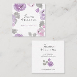 Affärskortet Lilac Watercolor Ro Blommigt Fyrkantigt Visitkort