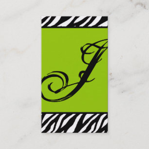 Affärskortet Lime Green Zebra tryck Mönster Visitkort