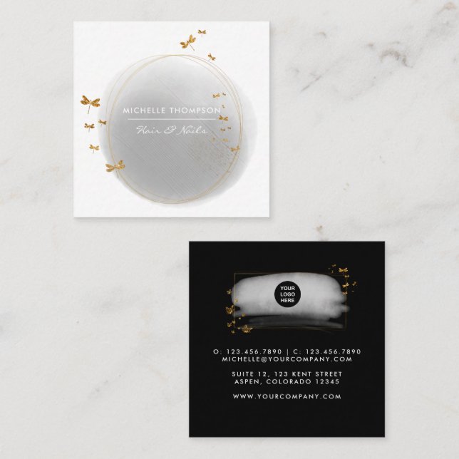 Affärskortet Linjeskorgen Fyrkantigt Visitkort (Fram/baksida)