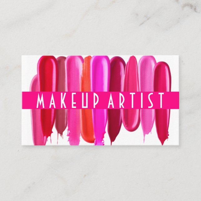 Affärskortet Lipstick Stains Makeup Artist Visitkort (Framsida)