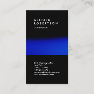 Affärskortet lodrät Black Blue Trend Consultant Visitkort