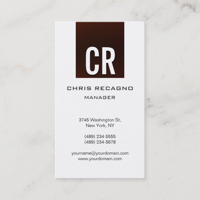 Affärskortet Lodrät Browny Red White Background Visitkort (Framsida)